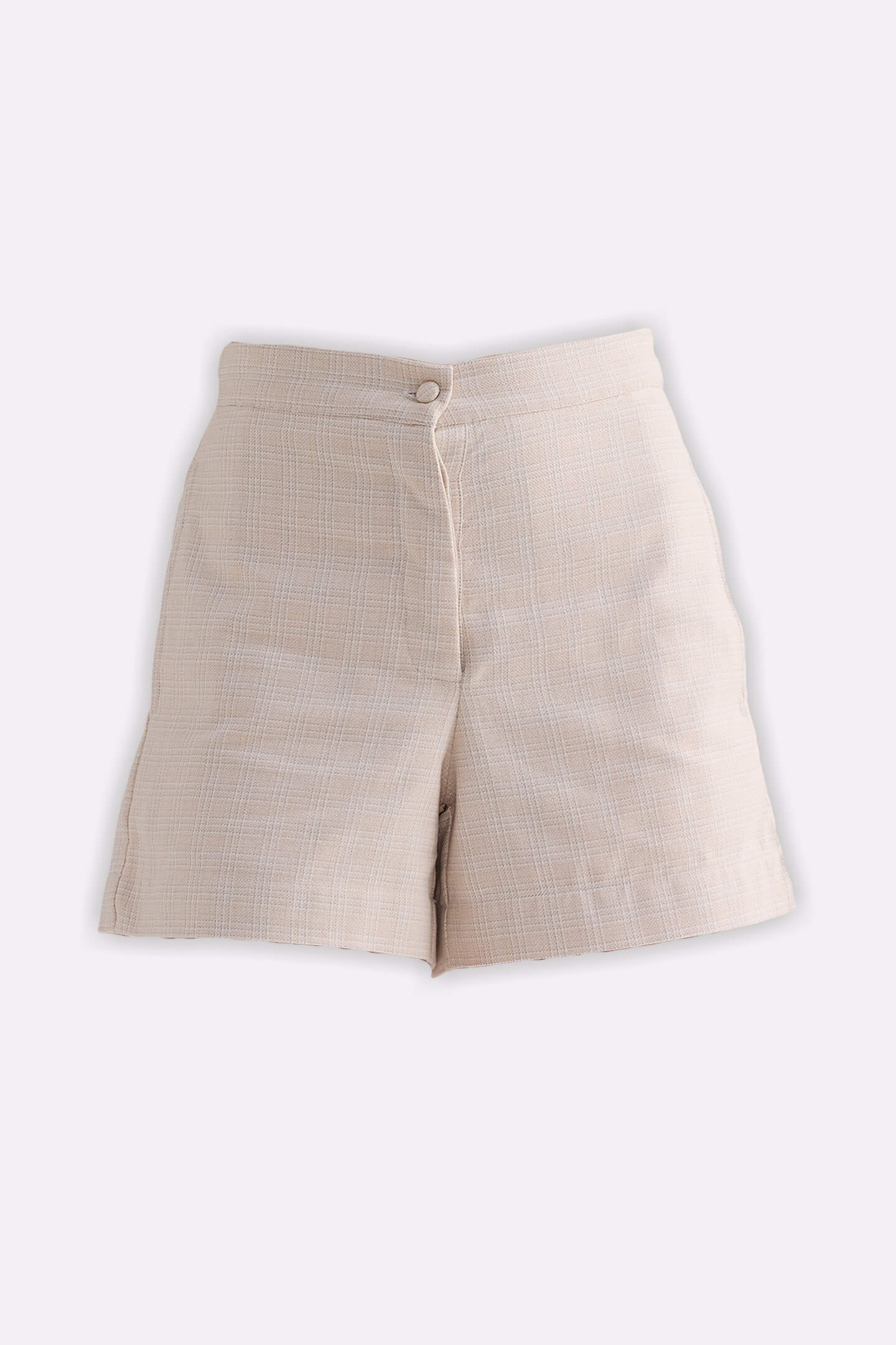 Pantalones cortos de tweed de algodón en color crema