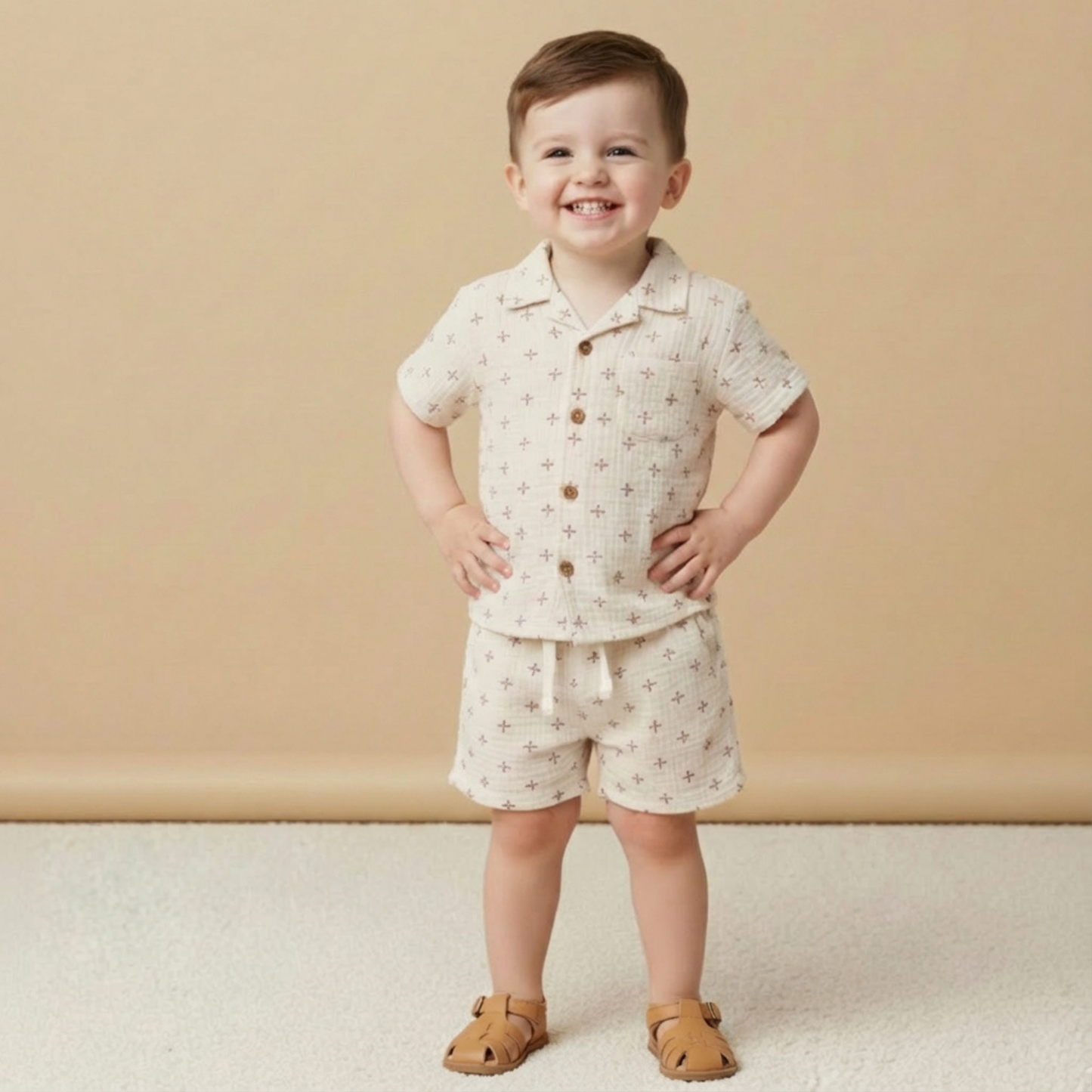 Conjunto de camisa y pantalón corto orgánico - Cruz