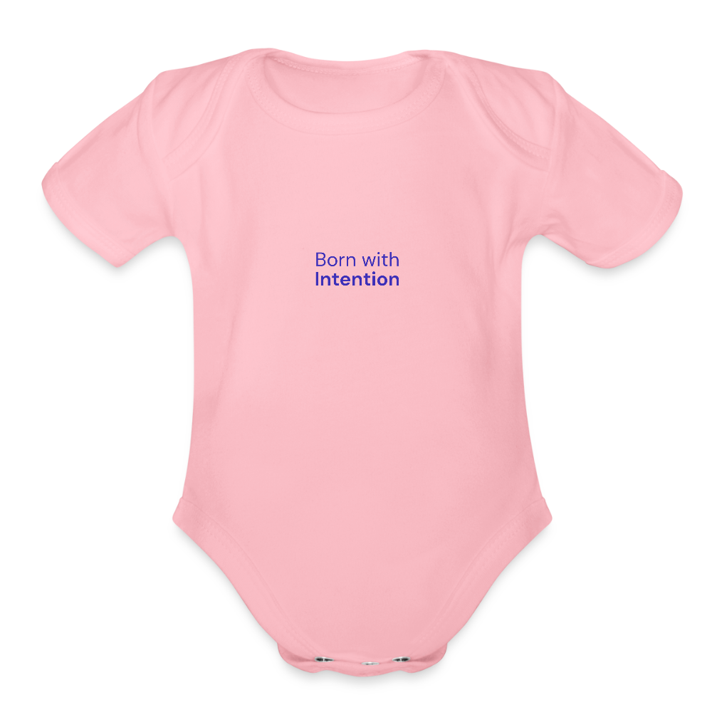 Born with Intention Organic Short Sleeve Baby Bodysuit - light pink