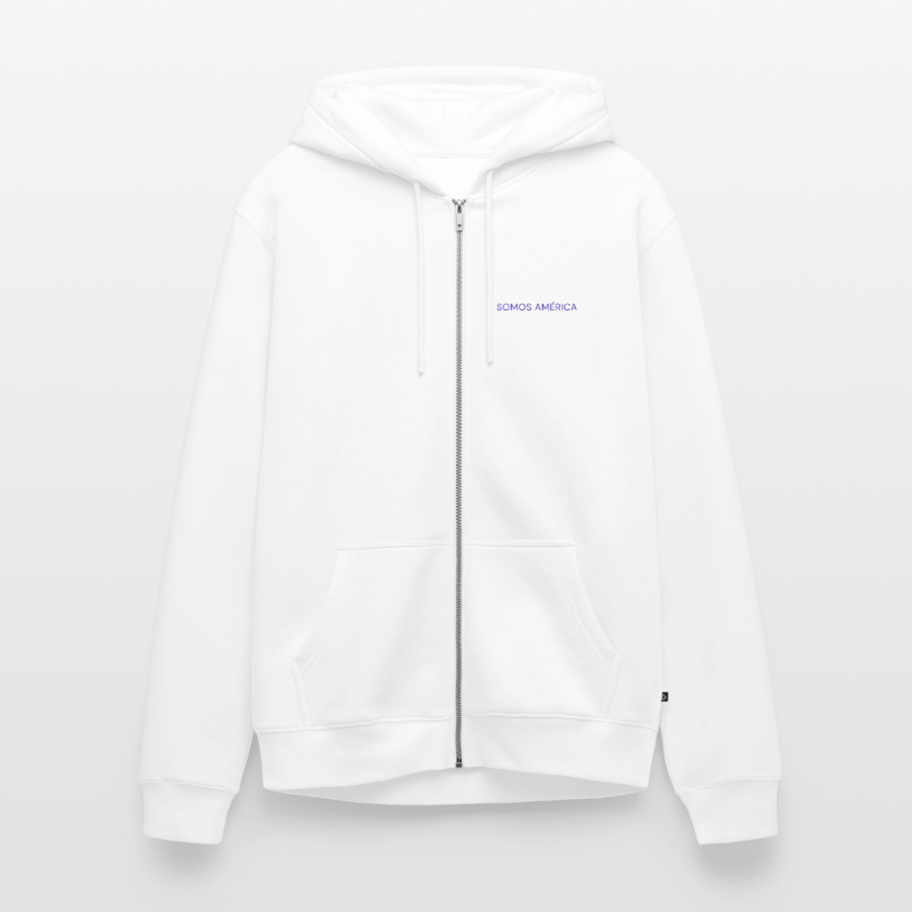 Somos America Unisex Premium Organic Zip Hoodie - white