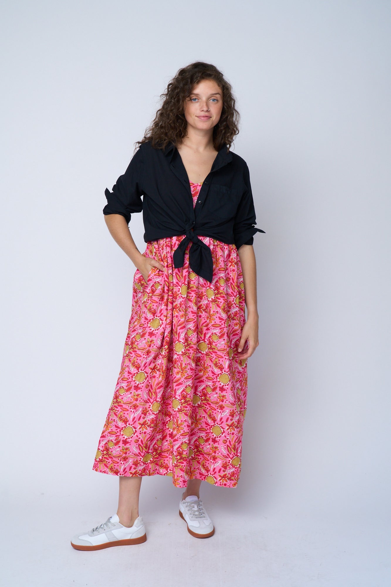 Vestido Hamptons - Mira Floral Rosa