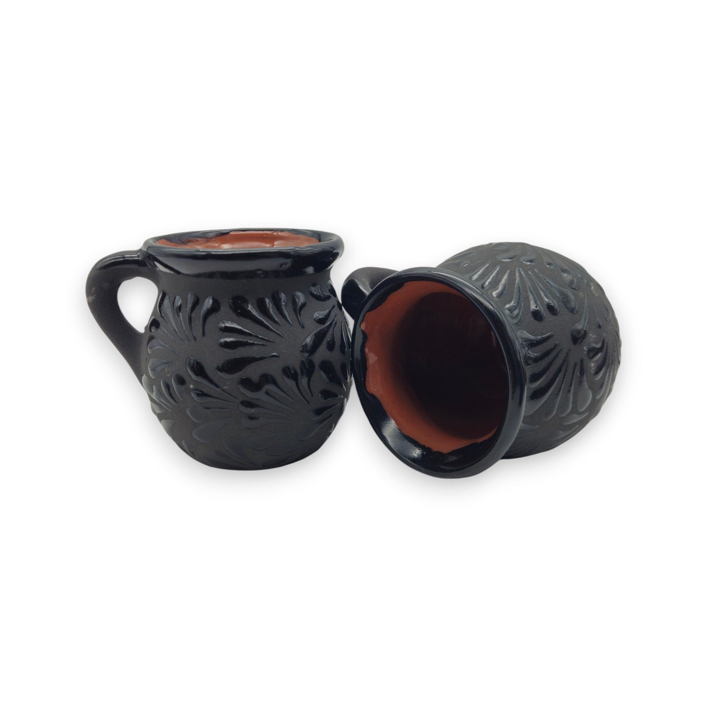 Jarrito de Talavera Negra | Taza de Café Mexicana de Barro Hecha a Mano
