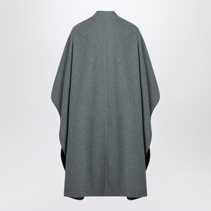 Grey Wool-blend Cape