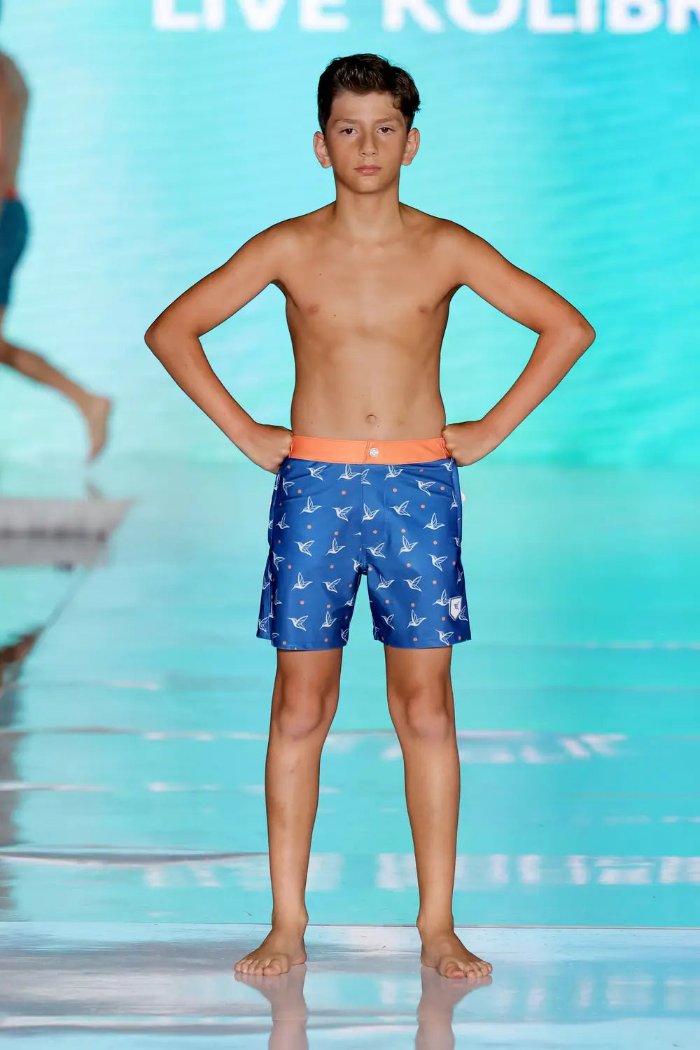 Kids Blue Swim Trunks