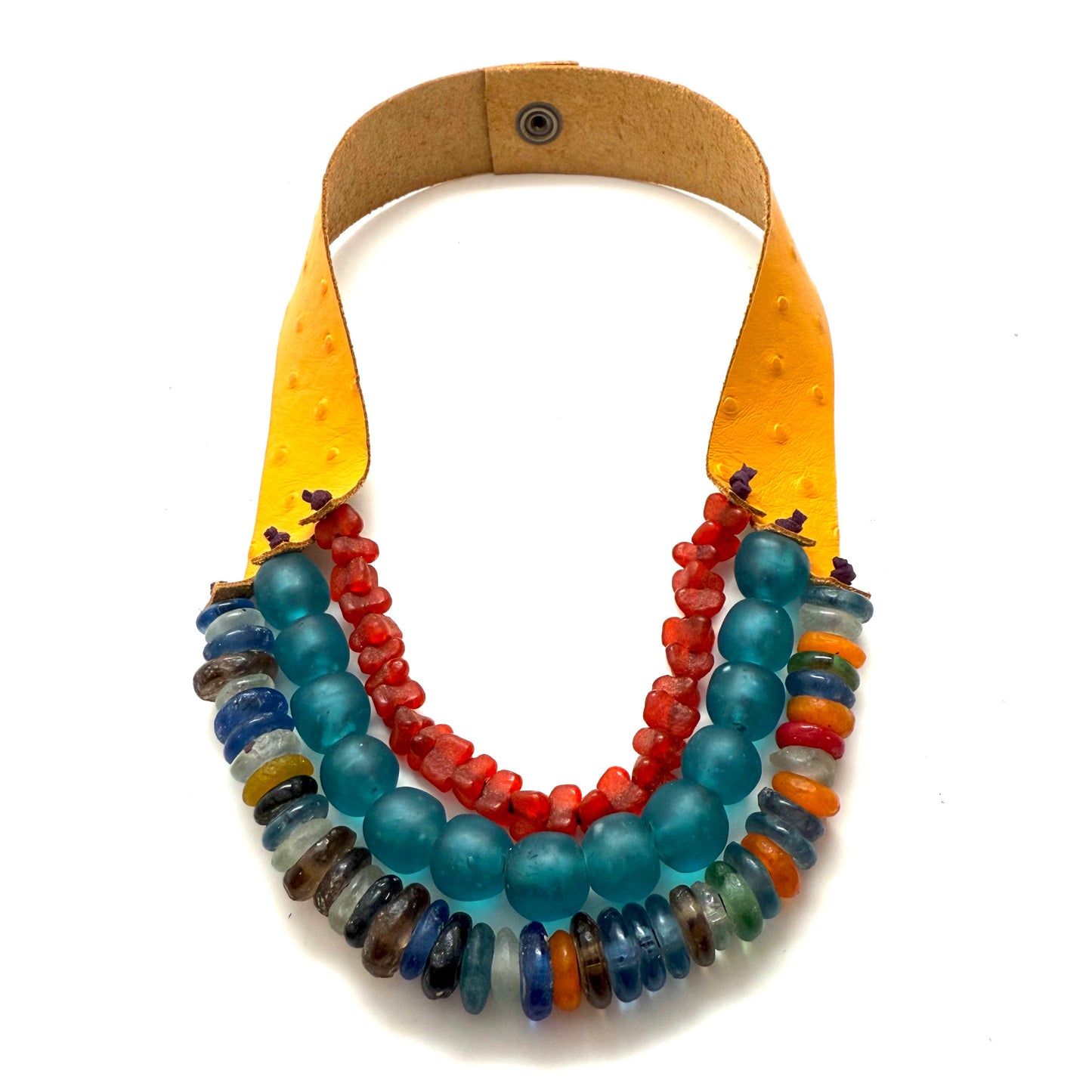 Collar de 3 hilos - Clase de arte amarilla