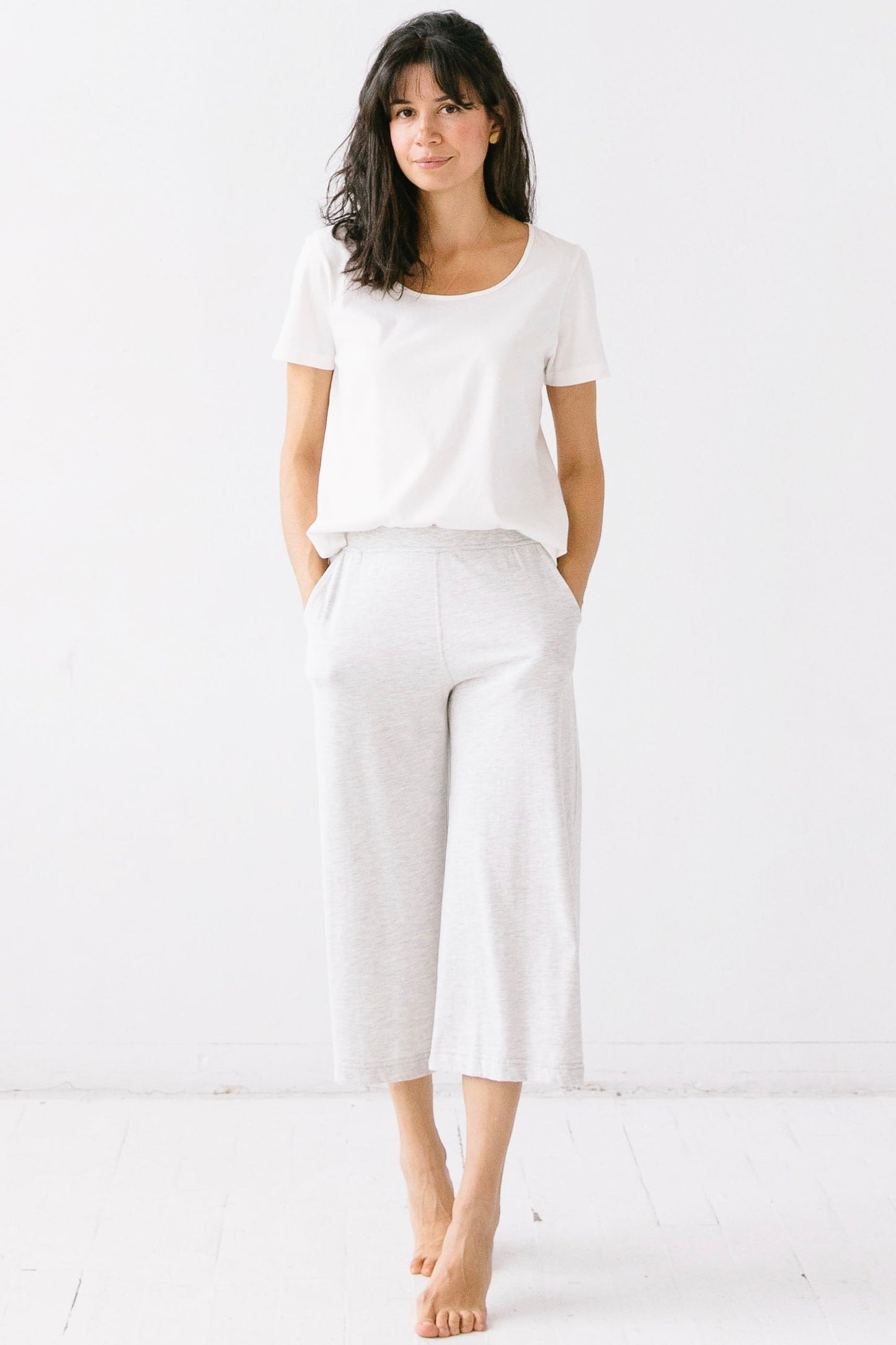 Pima Cotton Wide Leg Capris