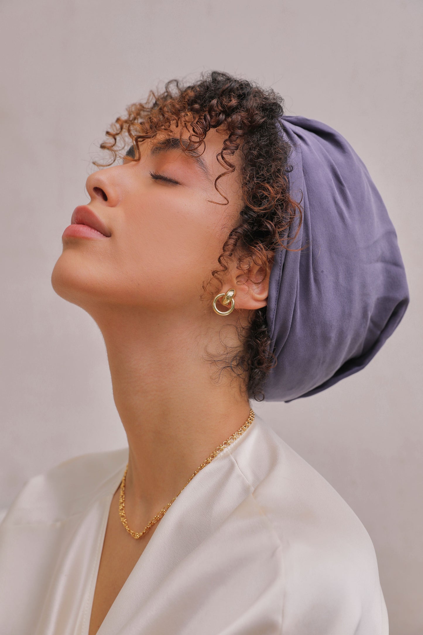 Turbante de seda lavada para el cabello
