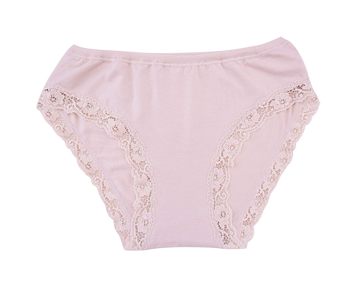 EGI Bragas de Lujo para Mujer de Modal con Ribete de Encaje. Orgullosamente Hecho en Italia.(1125)