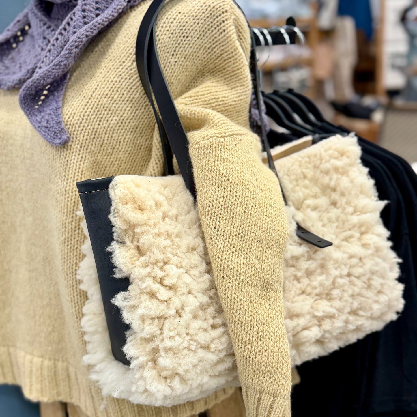 SHERPA BAG sheep fleece handbag