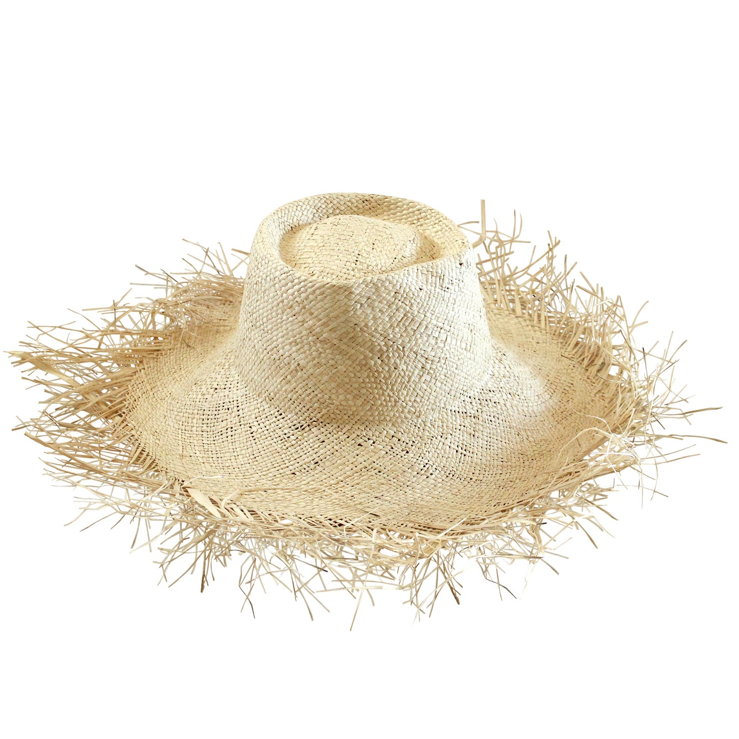 CATALINA Sombrero de paja deshilachado en color nude
