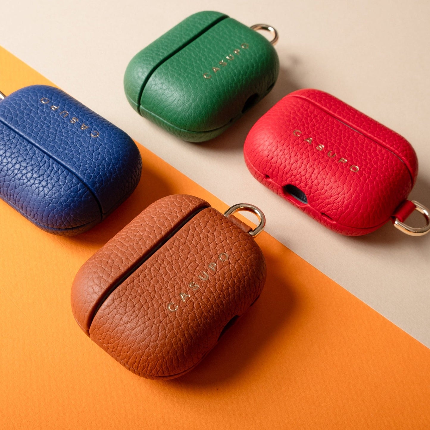Funda de cuero para Airpods - Color canela