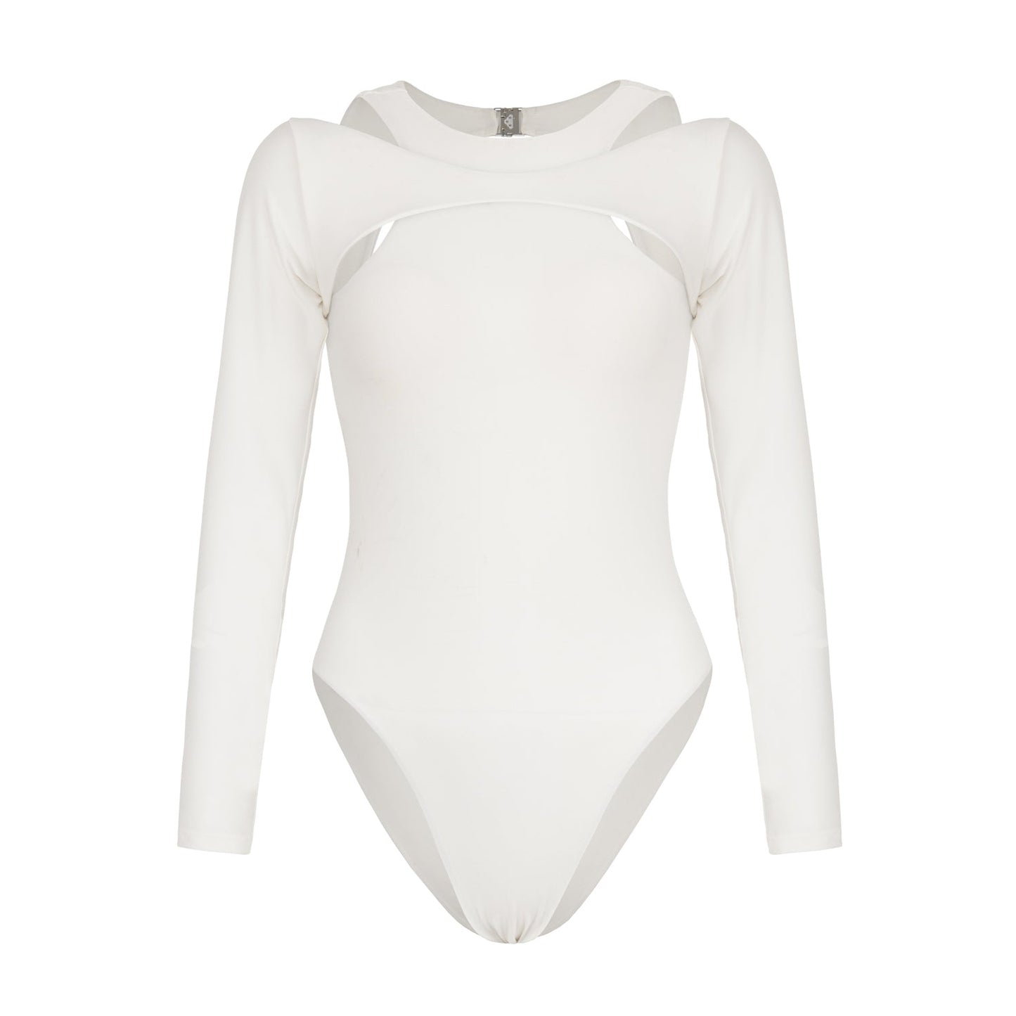 Traje de baño de dos piezas reciclado con espalda abierta JUPITER en blanco