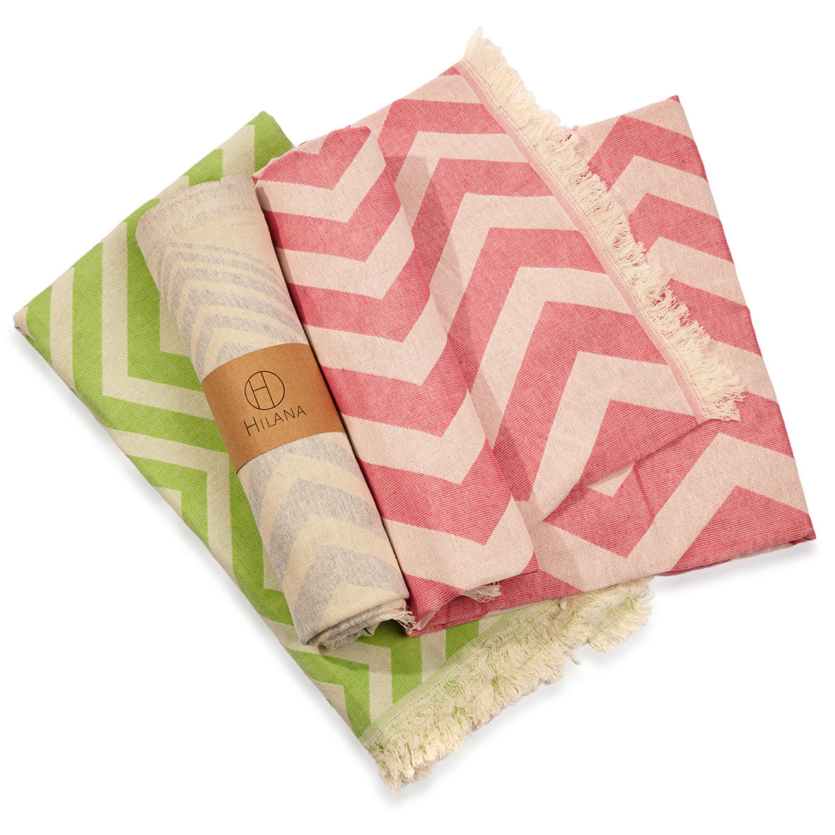 Mersin Chevron Towel / Blanket - Green-3