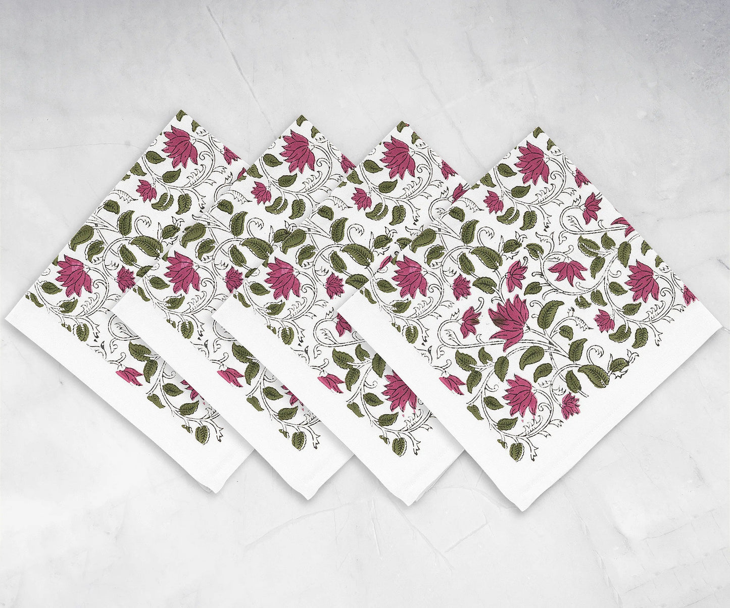Pink Floral Napkins Set of 4