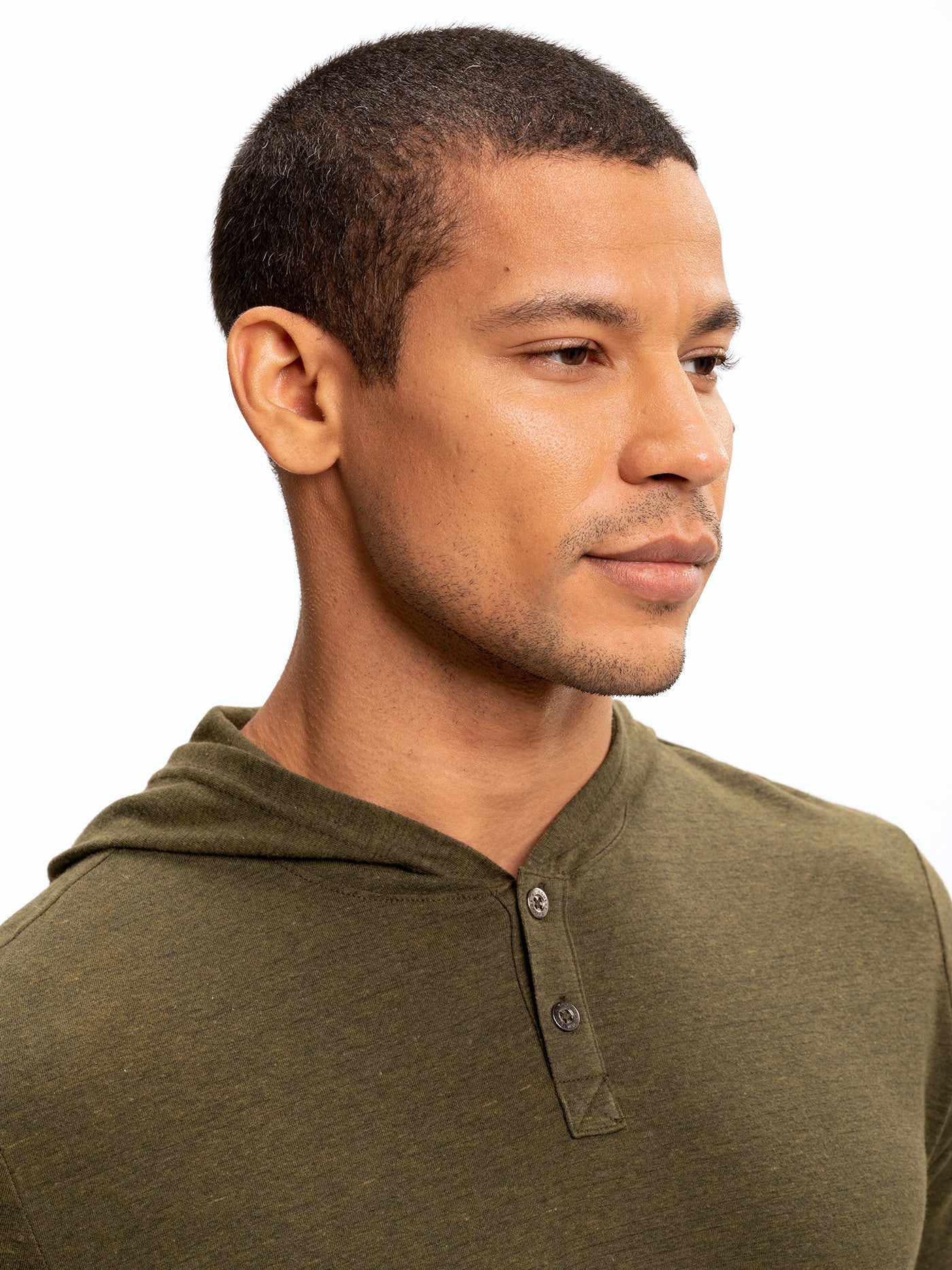 Sudadera con capucha henley de manga larga y mezcla triple Baseline