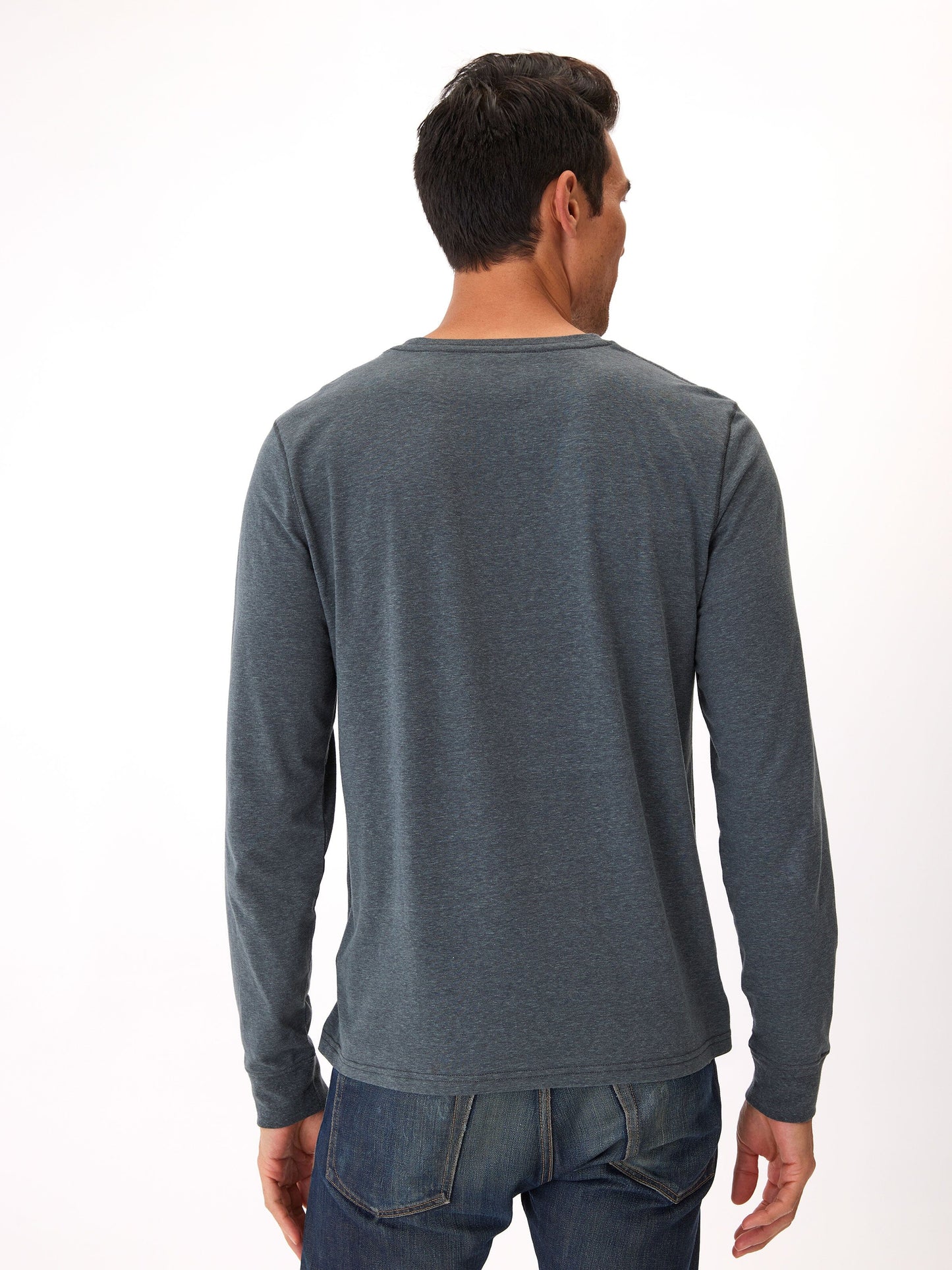 Camiseta Henley de triblend de manga larga Baseline
