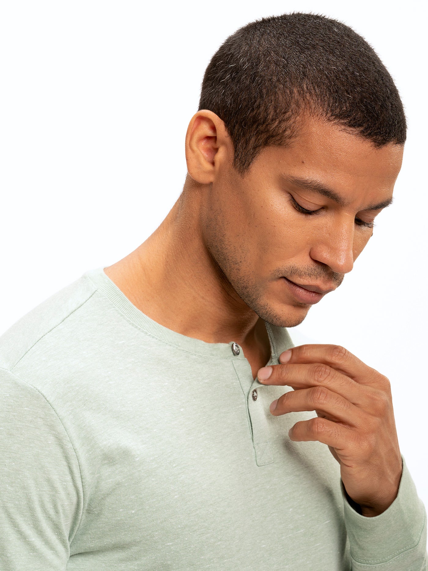 Camiseta Henley de triblend de manga larga Baseline