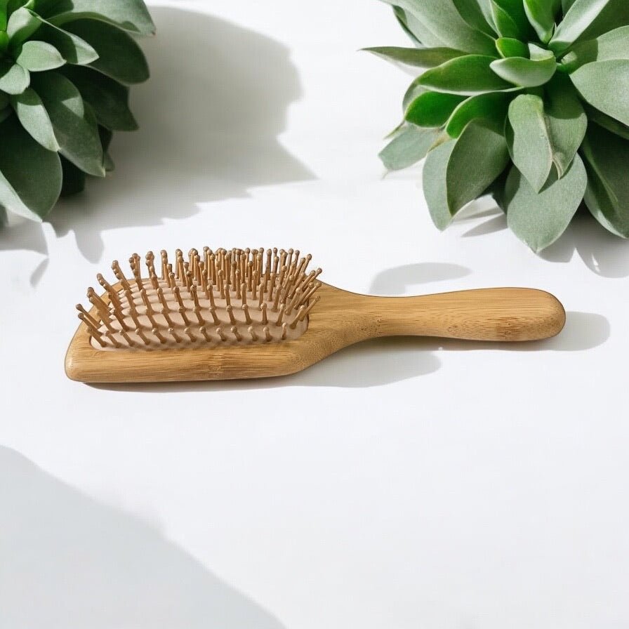 Cepillo de pelo de paleta de bambú | Mango cómodo