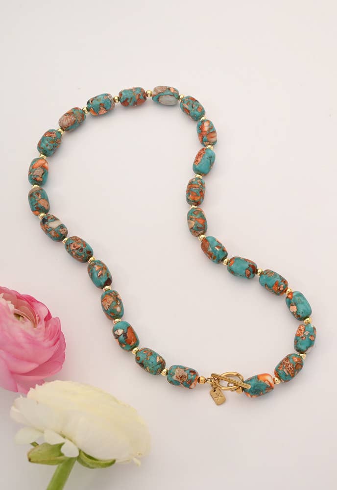 Collar de Cuentas de Piedra Emperador Turquesa Sierra Bloom