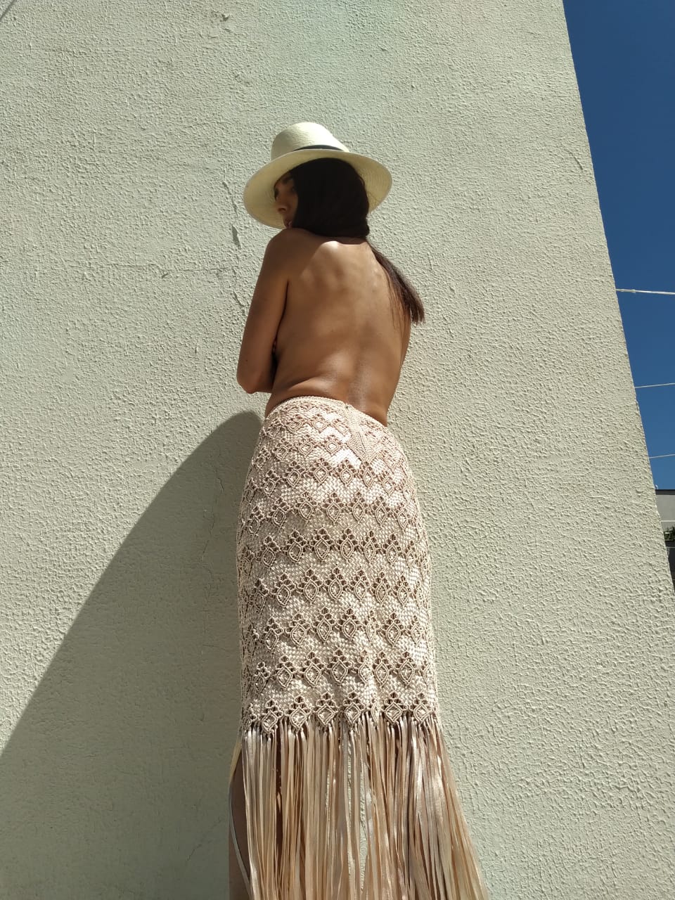 MENEK · Falda de macramé hecha a mano – Revive Gold