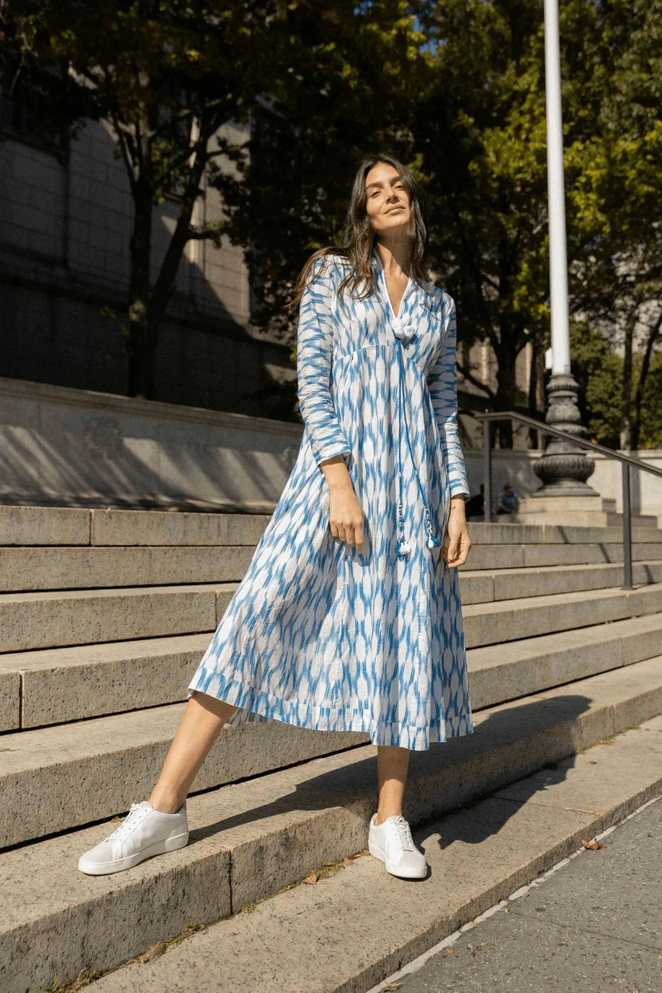 Buy Now Siara Dress | Guadalupe Design Blue / L Buy Now Siara Dress | Guadalupe Design Blue / L