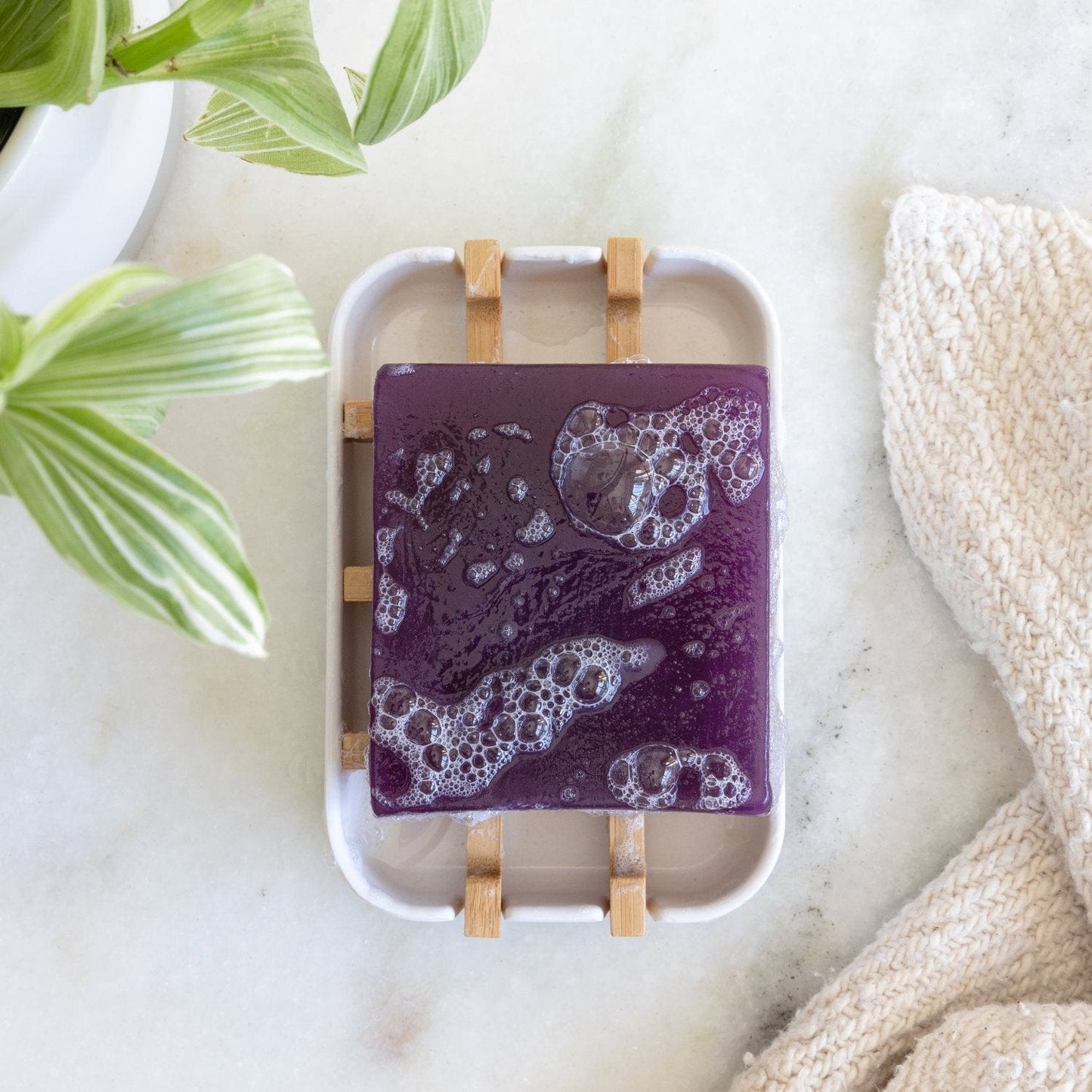 Pastilla de jabón de glicerina sin residuos - Espuma y Ecológica, 128 g