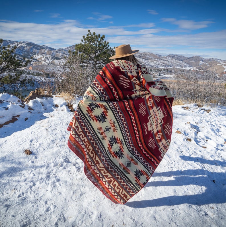 Andean Alpaca Wool Blanket - Wildfire