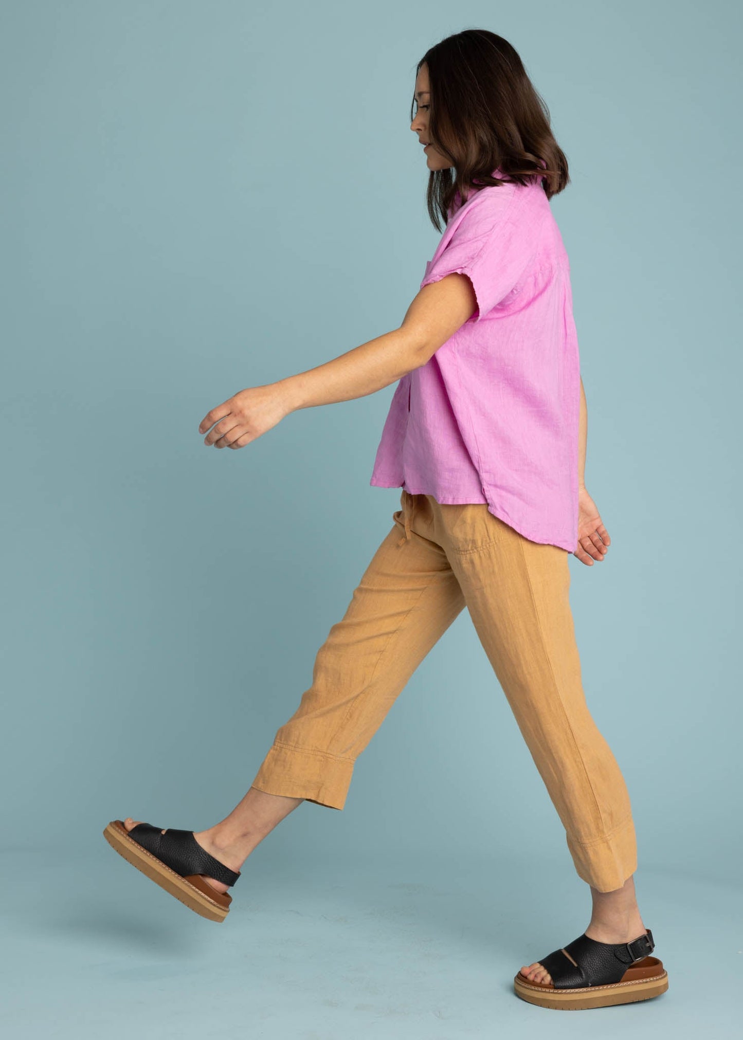 Camisa de lino de manga corta Good Boyfriend - Dhalia (Destacada)