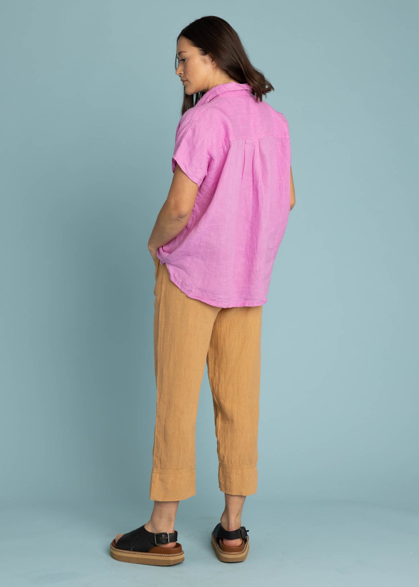 Camisa de lino de manga corta Good Boyfriend - Dhalia (Destacada)