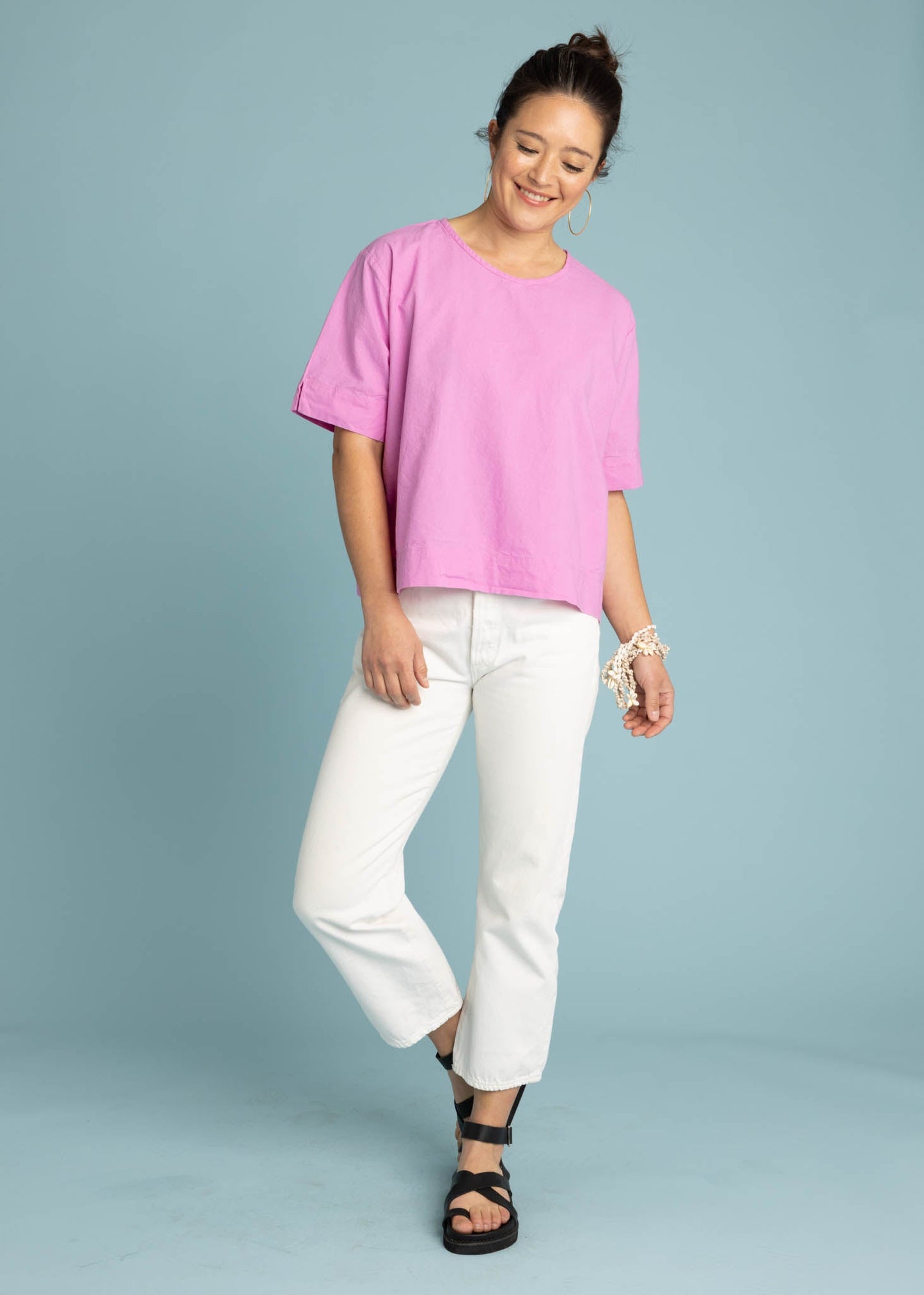 Camisa corta Mare Boxy - Dalia de lino