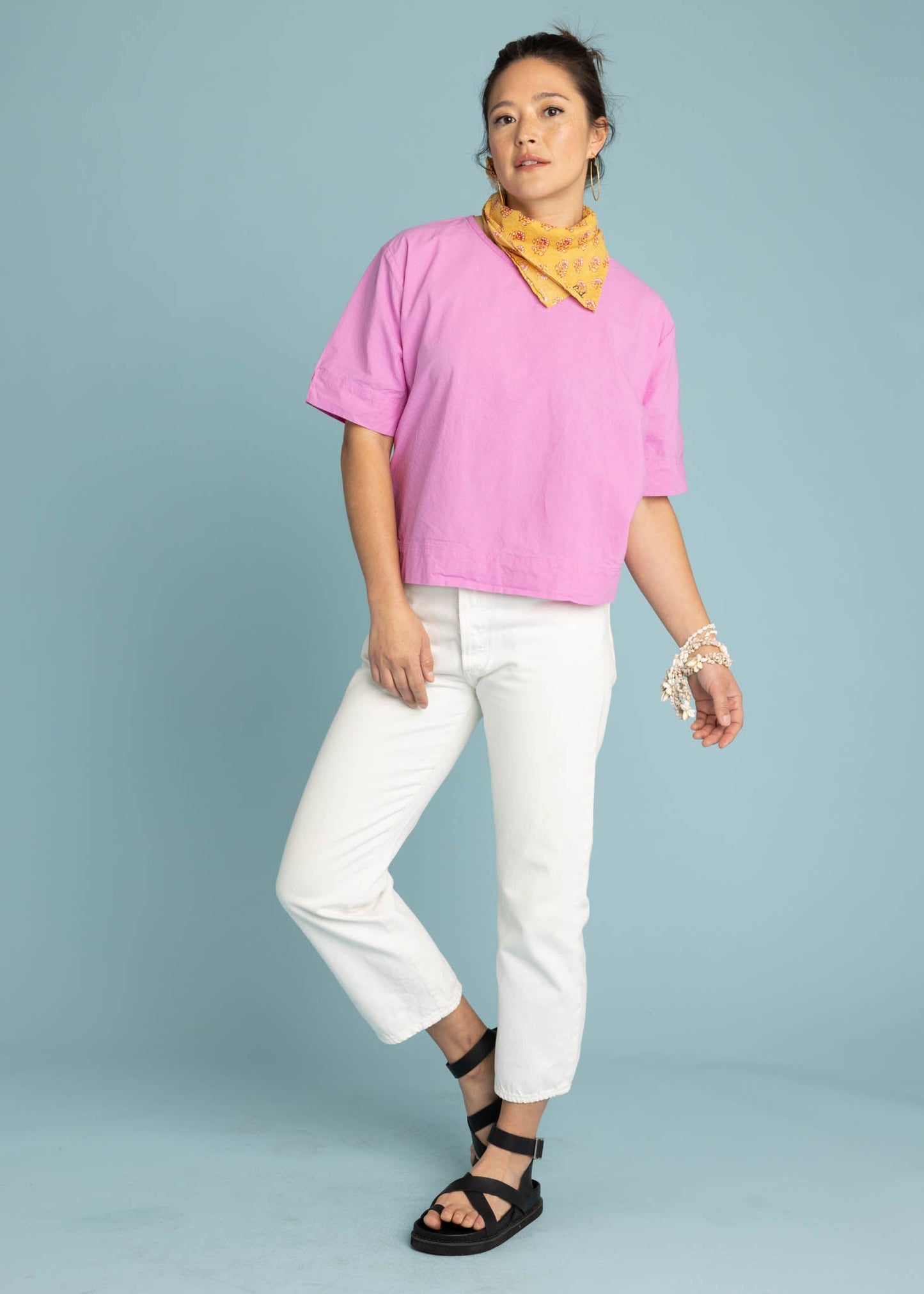 Camisa corta Mare Boxy - Dalia de lino