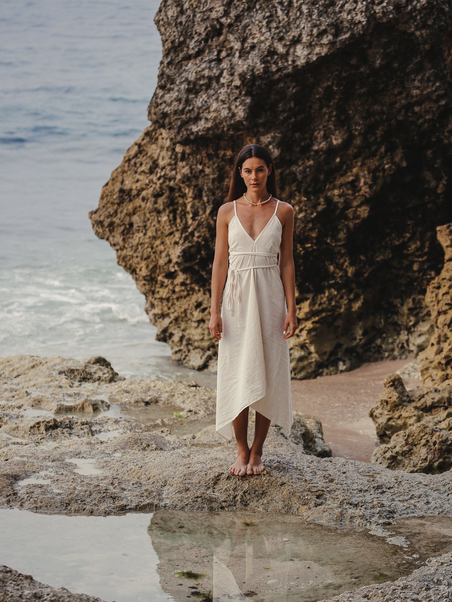 Vestido maxi Sage - Rayas doradas