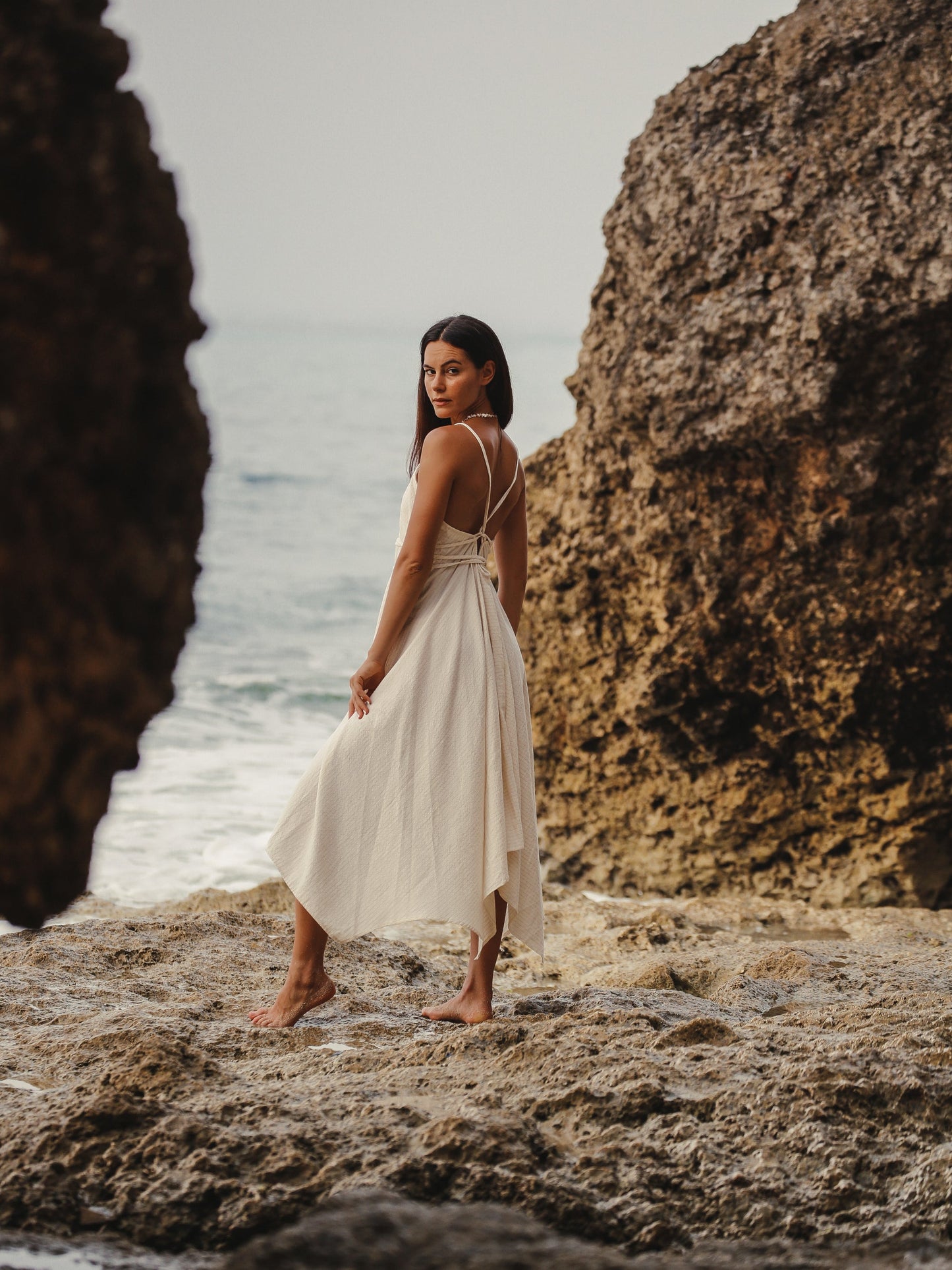 Vestido maxi Sage - Rayas doradas