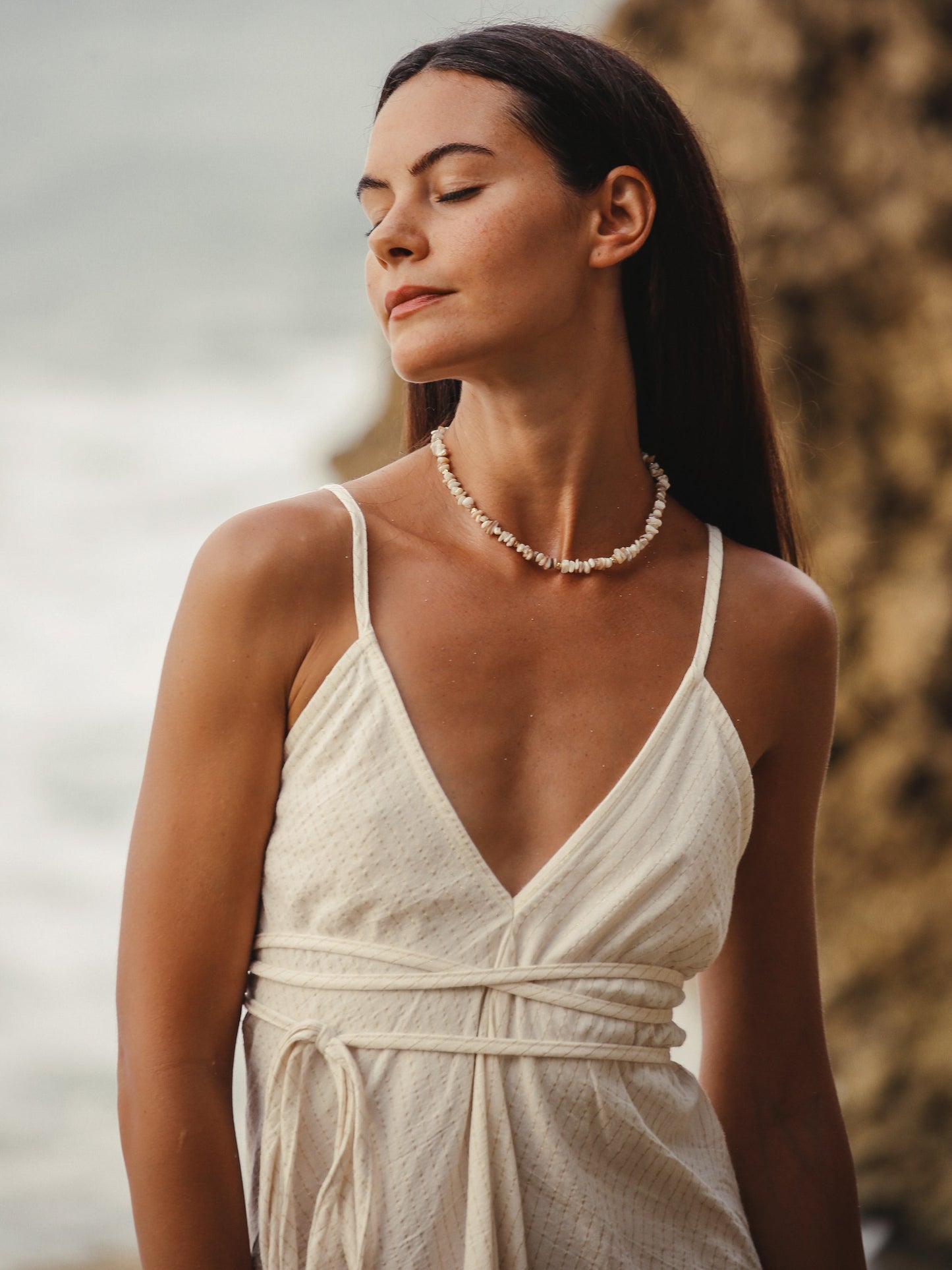 Vestido maxi Sage - Rayas doradas