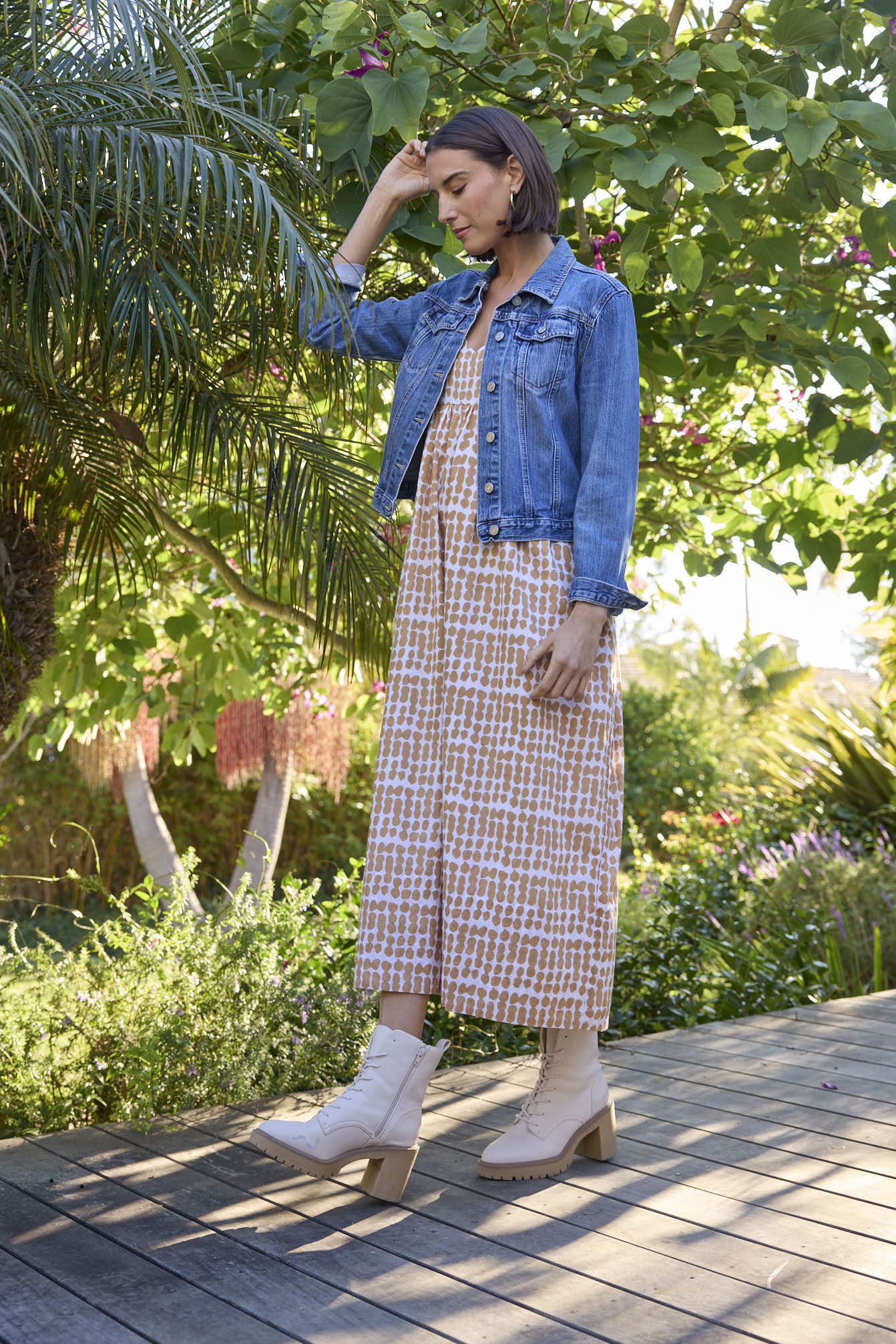 Vestido Hamptons - Arcilla horneada con lunares desordenados