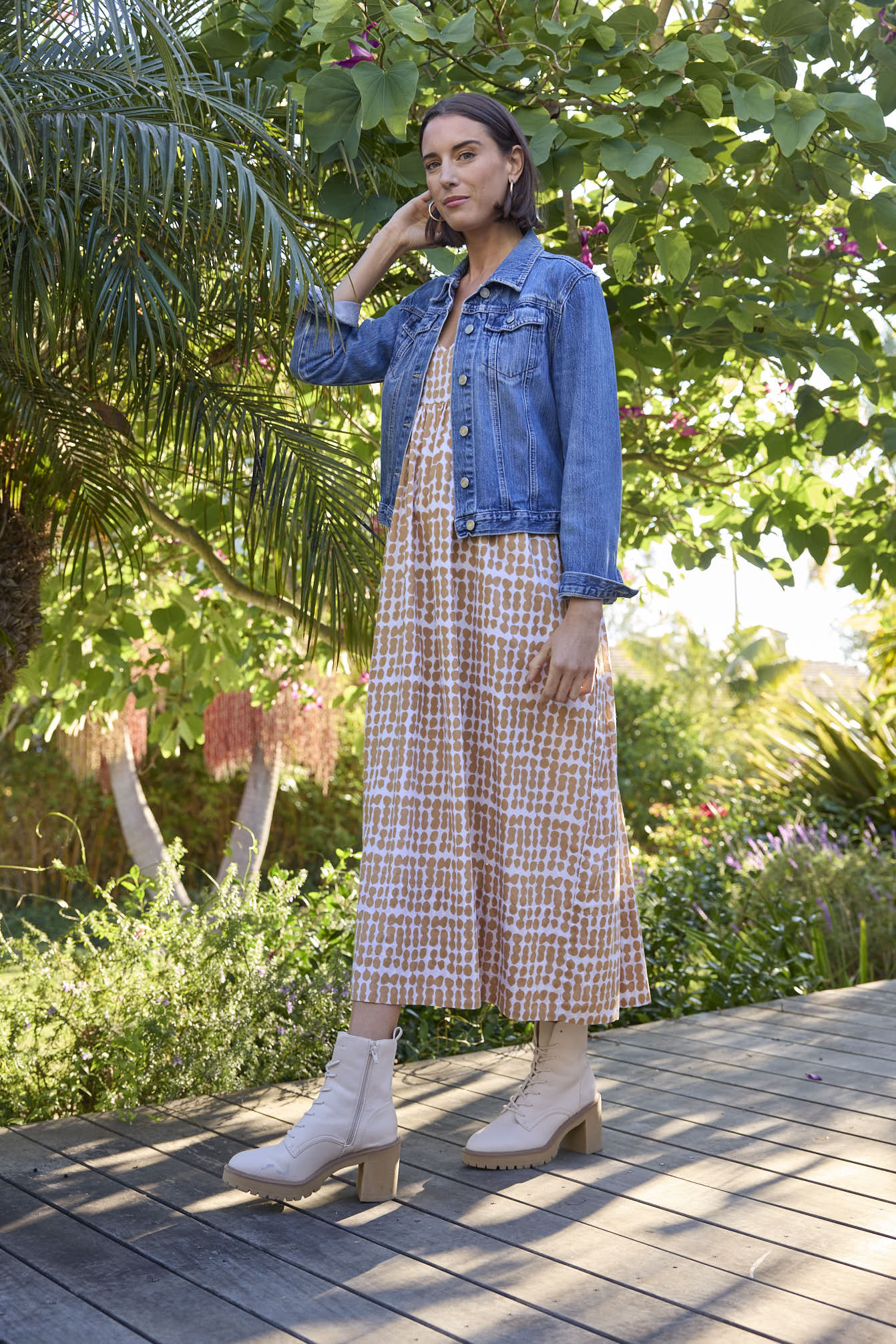 Vestido Hamptons - Arcilla horneada con lunares desordenados