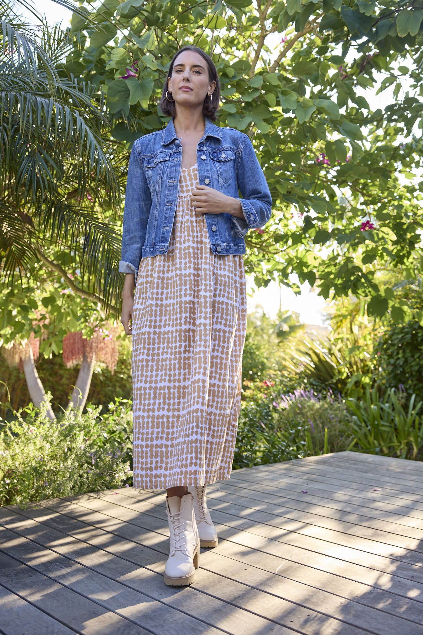 Vestido Hamptons - Arcilla horneada con lunares desordenados