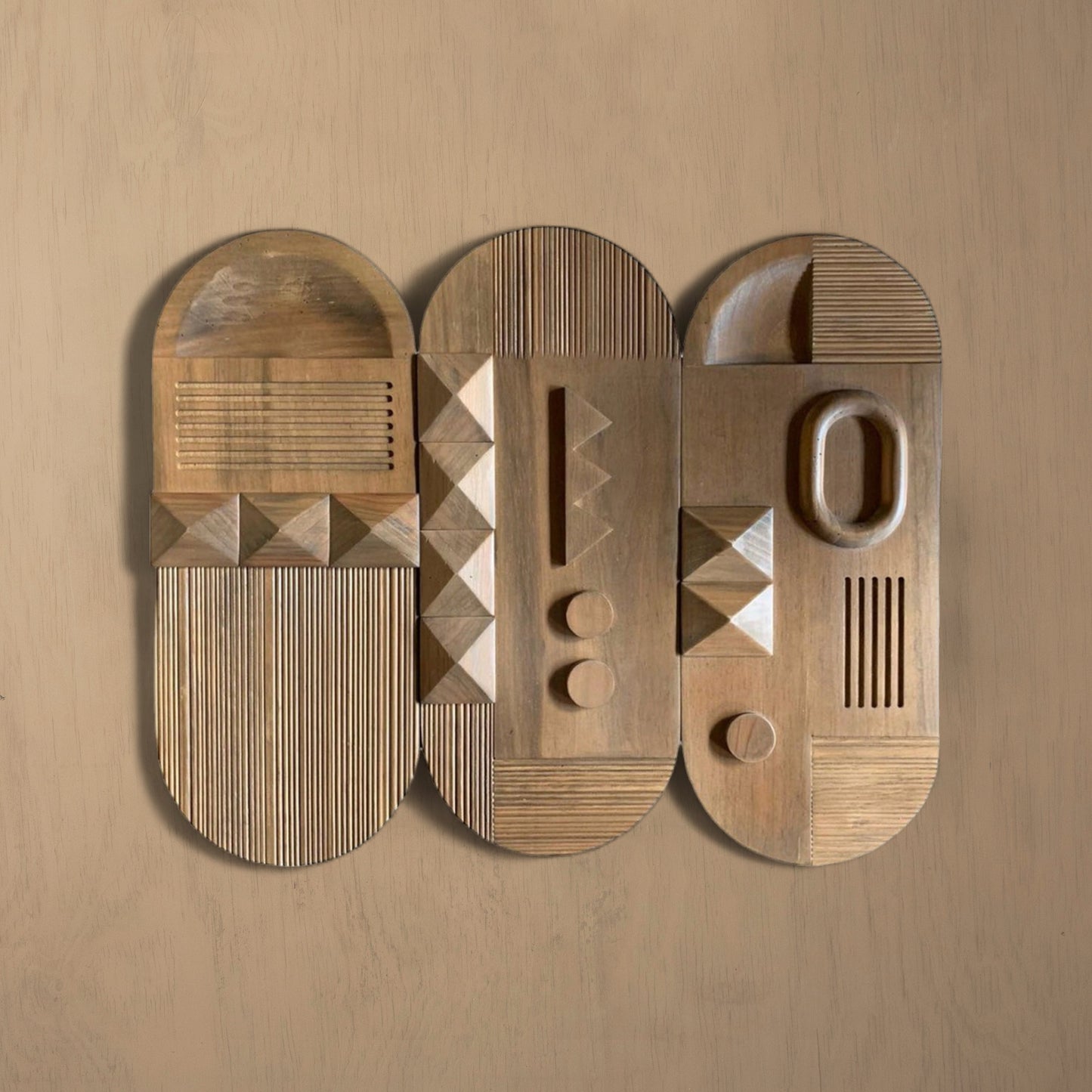 Arte de pared de madera Planos de Diego Olivero Studio