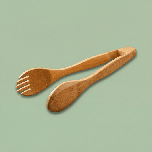 12" Bamboo Serving Tong with Fork End