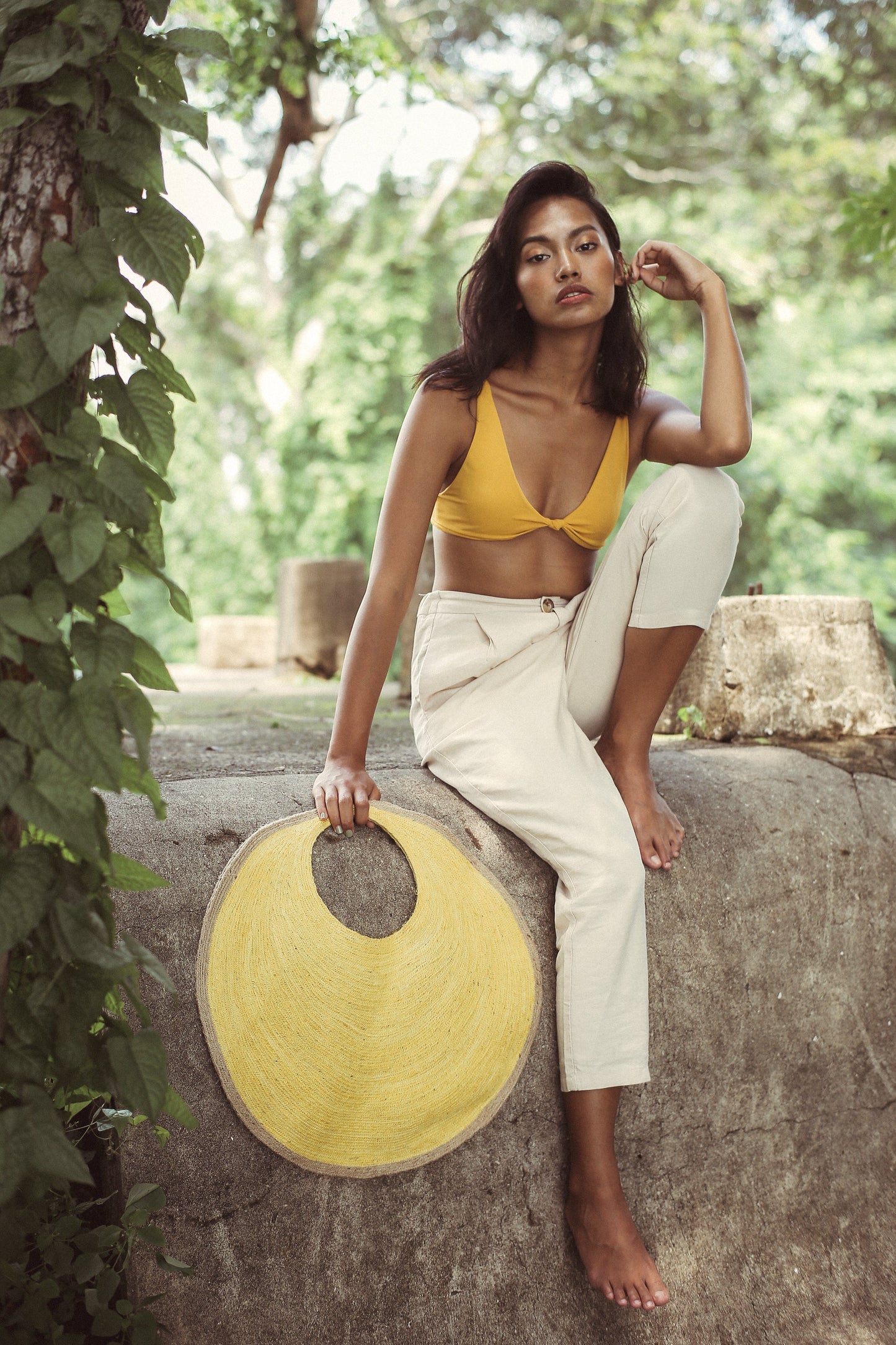 Bolsa de yute SOLO Citroën en amarillo limón