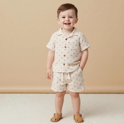 Conjunto de camisa y pantalón corto orgánico - Cruz
