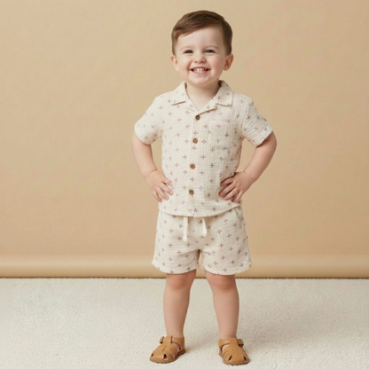 Conjunto de camisa y pantalón corto orgánico - Cruz