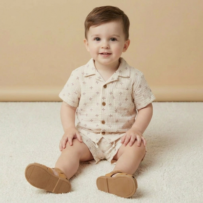 Conjunto de camisa y pantalón corto orgánico - Cruz