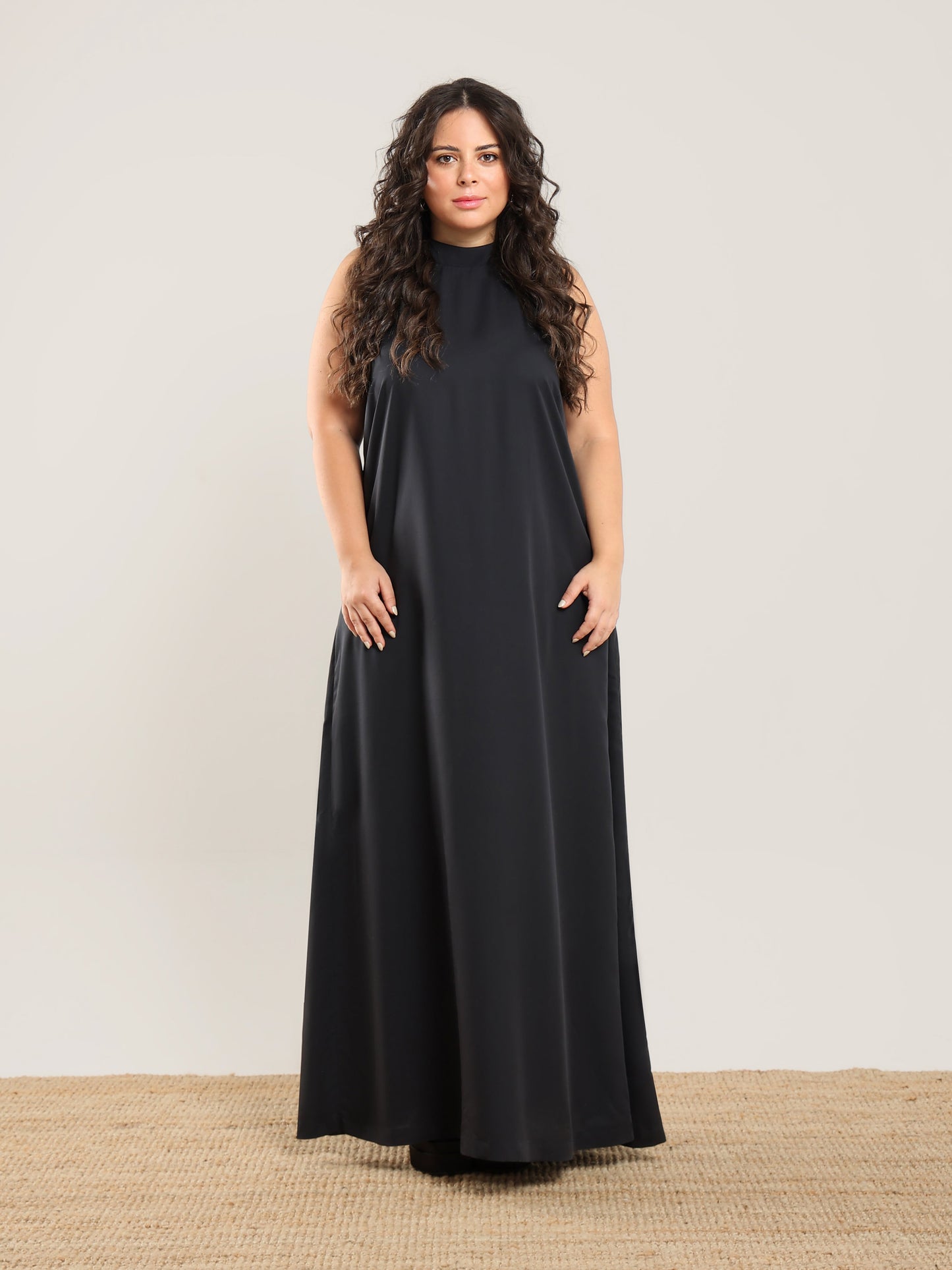 Vestido halter de tencel - Negro