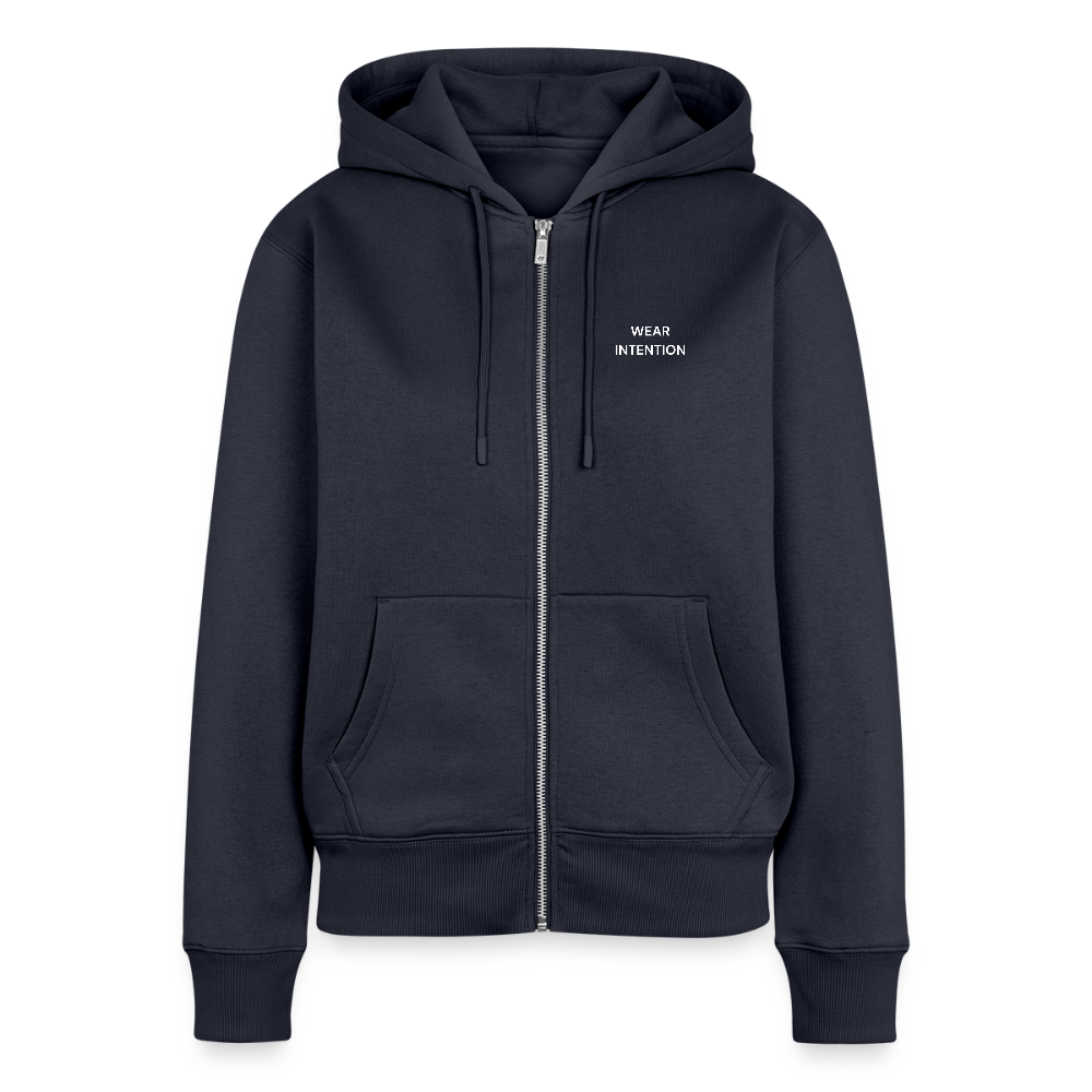 Wear Intention Women's Premium Organic Zip Hoodie - navy