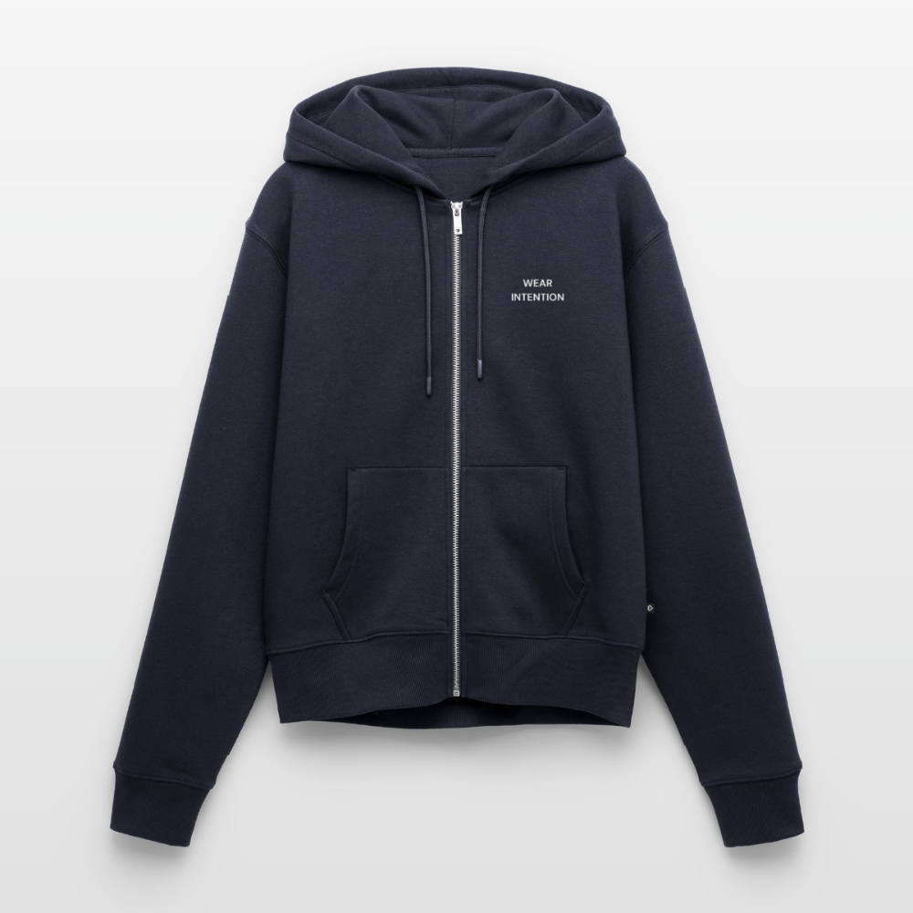 Wear Intention Women's Premium Organic Zip Hoodie - navy