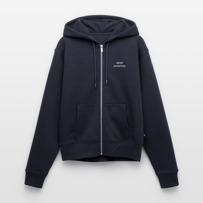 Wear Intention Women's Premium Organic Zip Hoodie - navy