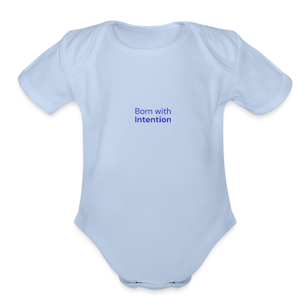 Born with Intention Organic Short Sleeve Baby Bodysuit - sky