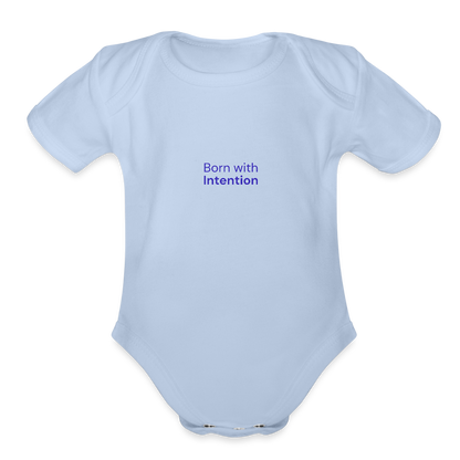 Born with Intention Organic Short Sleeve Baby Bodysuit - sky