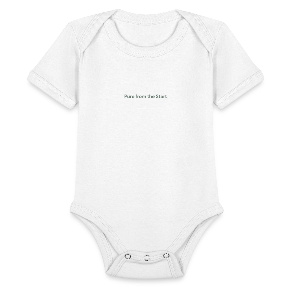 Pure from the Start Organic Short Sleeve Baby Bodysuit - white